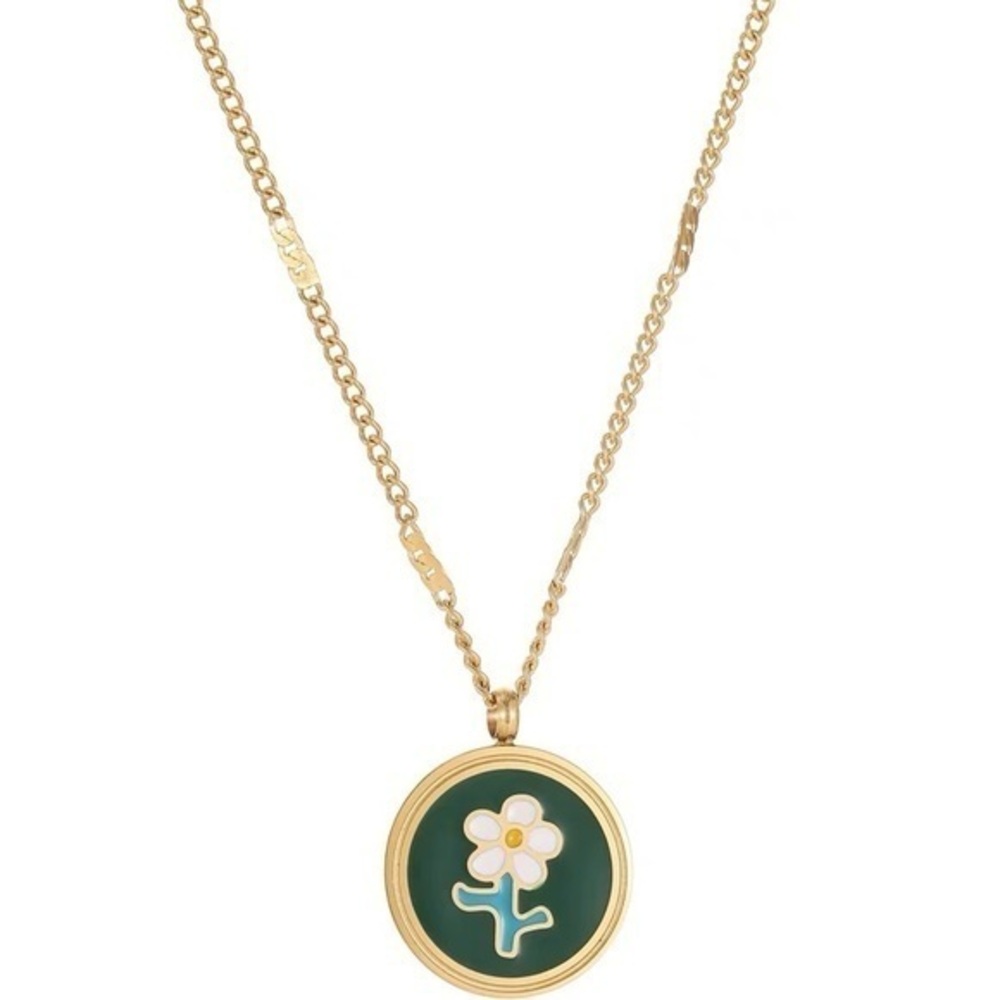 - Stainless steel  enamel Flower necklace